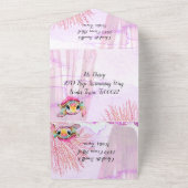 Vierde verjaardag, onder het Zee All In One Uitnodiging (Buitenkant)