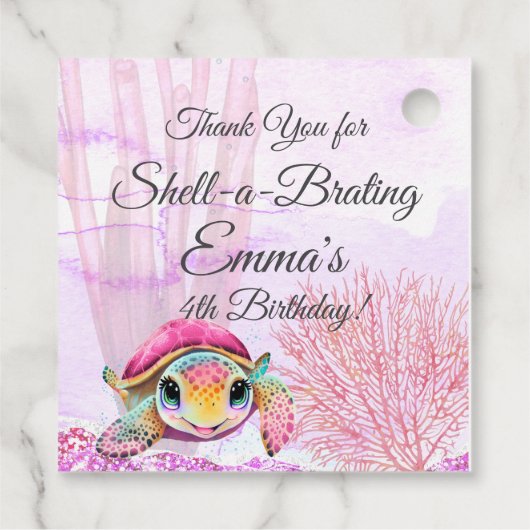 Vierde verjaardag, onder het Zee Bedankjes Labels (Achterkant)