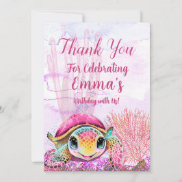 Vierde verjaardag, onder het Zee Bedankkaart