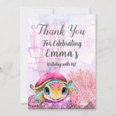 Vierde verjaardag, onder het Zee Bedankkaart (Voorkant)