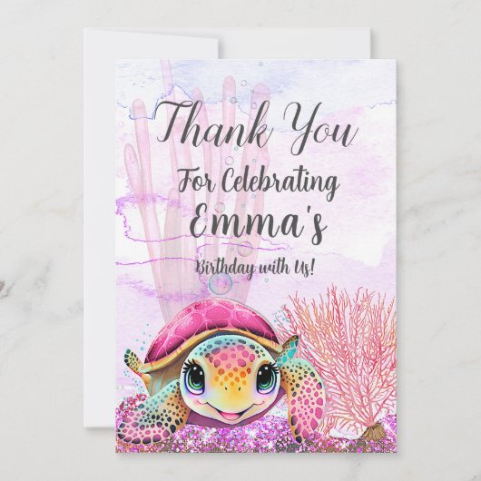 Vierde verjaardag, onder het Zee Bedankkaart (Voorkant)