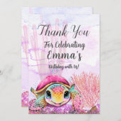 Vierde verjaardag, onder het Zee Bedankkaart (Voorkant / Achterkant)