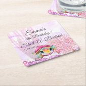 Vierde verjaardag, onder het Zee Kartonnen Onderzetters (Schuin)