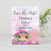 Vierde verjaardag, onder het Zee Save The Date (Staand voorkant)