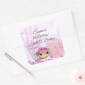 Vierde verjaardag, onder het Zee Vierkante Sticker (Envelop)