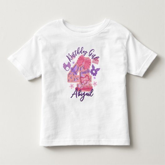 Vierde verjaardag peuter tshirts Cute Bow (Voorkant)