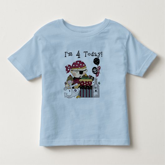 Vierde verjaardag Pirate Tshirts en geschenken (Voorkant)