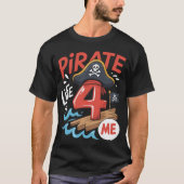 Vierde verjaardag piraten t-shirt (Voorkant)