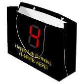 Vierde verjaardag: Red Digital Clock Style "4" + n Groot Cadeauzakje (Achterkant Gekanteld)