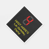 Vierde verjaardag: Red Digital Clock Style "4" + n Servet (Hoek)