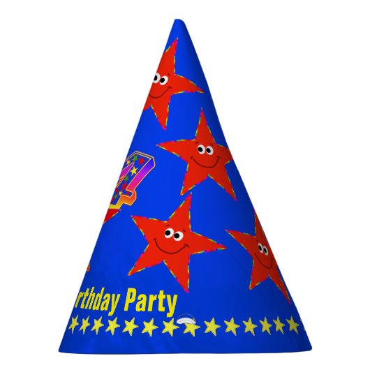 Vierde verjaardag Rode sterren Feesthoedjes (Rechts)