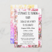 Vierde verjaardag Roze Cherry Blossom Floral Kaart (Voorkant / Achterkant)