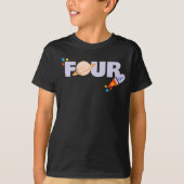Vierde verjaardag Space Shirt (Voorkant)