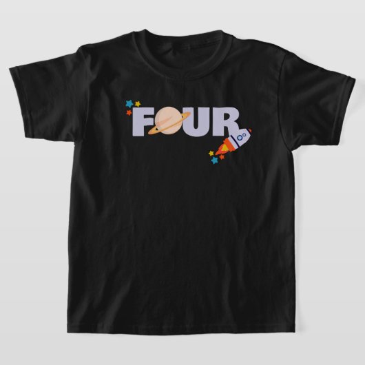 Vierde verjaardag Space Shirt (Laagn)