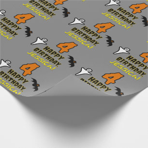 Vierde verjaardag: Spooky Halloween Thema + Aangep Cadeaupapier