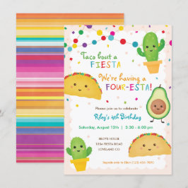 Vierde verjaardag themauitnodiging voor Taco - vie Kaart