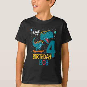 Vierde verjaardag Trex Boy 4 T-shirt