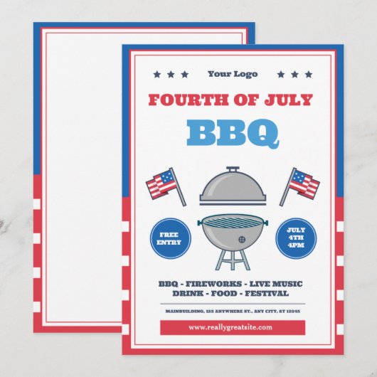 Vierde verjaardag van de Dag van de Onafhankelijkh Kaart (Voorkant / Achterkant)