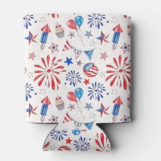 Vierde verjaardag van de feestdag van juli blikjeskoeler (Achterkant)