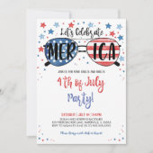 Vierde verjaardag van de feestdag van juli kaart (Voorkant)