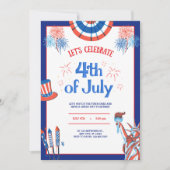 Vierde verjaardag van de feestdag van juli kaart (Voorkant)