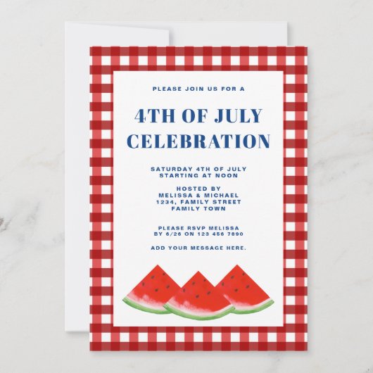 Vierde verjaardag van de feestdag van juli kaart (Voorkant)