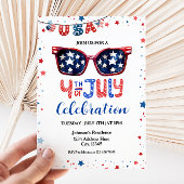 Vierde verjaardag van de feestdag van juli kaart