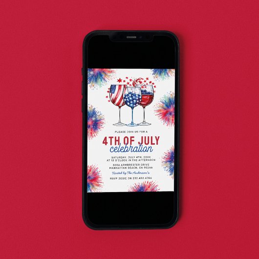 Vierde verjaardag van de feestdag van juli kaart