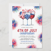 Vierde verjaardag van de feestdag van juli kaart (Voorkant)