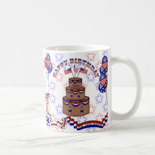 Vierde verjaardag van de feestdag van juli koffiemok