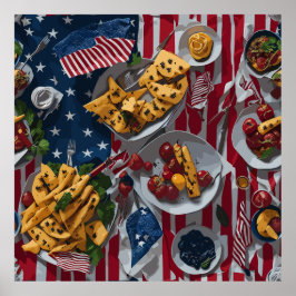 Vierde verjaardag van de feestdag van juli poster