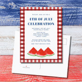 Vierde verjaardag van de feestdag van juli uitnodiging briefkaart
