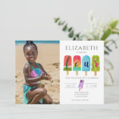 Vierde verjaardag van de geboorte van de zomer kaart (Staand voorkant)