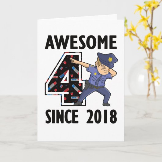 Vierde verjaardag van de gipspolitie politieman Jo Kaart (Gele Bloem)