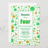 Vierde verjaardag van de Groene en de Gouden Spots Kaart (Voorkant / Achterkant)