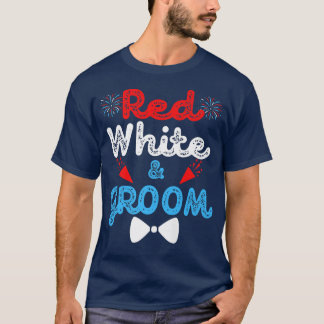 Vierde verjaardag van de Rode Witte en Groom Funny T-shirt