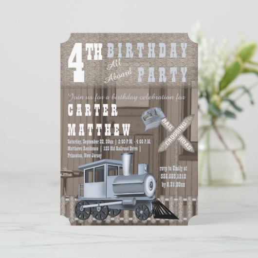Vierde verjaardag van de Rustige trein Kaart (Staand voorkant)