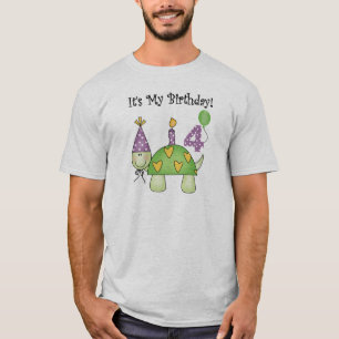 Vierde verjaardag van de schildpad t-shirt