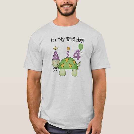 Vierde verjaardag van de schildpad t-shirt (Voorkant)