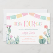 Vierde verjaardag van de Taco Party - Fiesta FOURe Kaart (Voorkant)