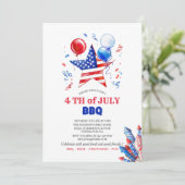 Vierde verjaardag van de uitnodiging tot waterverf (Staand voorkant)