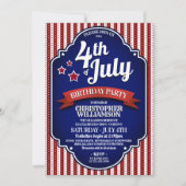 Vierde verjaardag van de verjaardag van de feestda kaart (Voorkant)