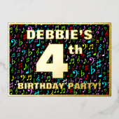 Vierde verjaardag van de Vliegende partij — Fun, C Folie Uitnodiging (Voorkant)