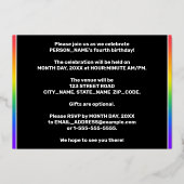 Vierde verjaardag van de Vliegende partij — Fun, C Folie Uitnodiging (Achterkant)