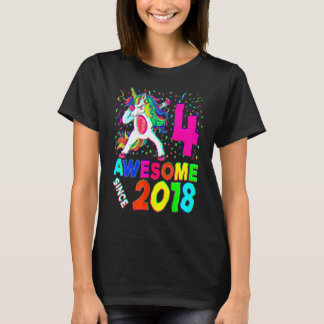 Vierde verjaardag van het abbing Unicorn Party 4 j T-shirt