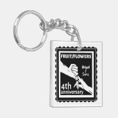 Vierde verjaardag van het huwelijk met romantische sleutelhanger (Voorkant Links)