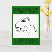 Vierde verjaardag van het kind Dinosaur (kleur me) Kaart (Gele Bloem)