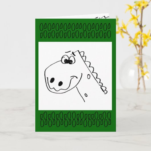 Vierde verjaardag van het kind Dinosaur (kleur me) Kaart (Gele Bloem)