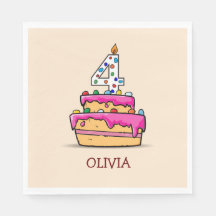 Vierde verjaardag van het meisje, 4 op de zoete ro