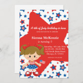 Vierde verjaardag van het meisje van juli kaart (Voorkant / Achterkant)